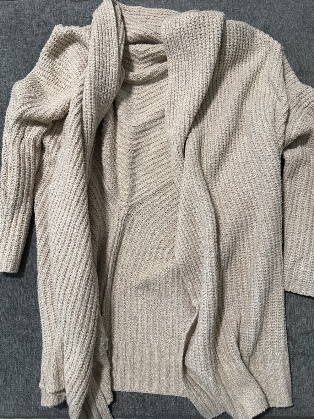 aerie Open-Front Knit Cardigan - Cream